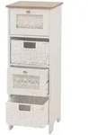 Mendler Kommode HWC-O75, Schubladenschrank, 4 Schubf&auml;cher Korbschubladen Holz