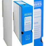 Exacompta 261005H 50x Ablagebox aus Wellpappe R&uuml;cken 100mm, DIN A4 - Blau