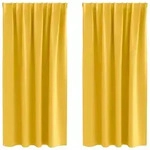 vidaXL Verdunkelungs-Vorh&auml;nge mit Ringen 2 pcs Senfgelb 175 x 140 cm