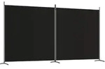 vidaXL 2-tlg. Paravent Schwarz 348x180 cm Stoff