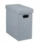 Relaxdays Sitzhocker mit Stauraum, gepolstert, faltbarer Stoffhocker,...