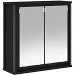 vidaXL Bad-Wandschrank mit Spiegel Schwarz Eichen-Optik 60x21x60 cm