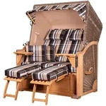 Mr. Deko Strandkorb Komplettset - bene living - Schaalsee Teak - PE grau -...