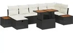 vidaXL Garten-Sofa-Set 8 pcs Schwarz Poly-Rattan