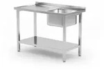 HENDI Sp&uuml;ltisch mit Ablage, verschraubt, Kitchen Line, Sp&uuml;lbecken auf der...