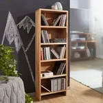 FineBuy CD Regal Massivholz Standregal 90 cm CD-Aufbewahrung Landhaus 5 F&auml;cher