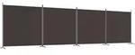 vidaXL 4-tlg. Paravent Braun 698x180 cm Stoff