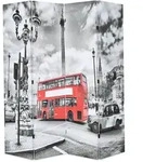 vidaXL Raumteiler klappbar 160 x 170 cm London Bus Schwarz-Wei&szlig;