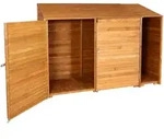Mendler Ger&auml;teschuppen HWC-J75, Ger&auml;teschrank Ger&auml;tehaus, Holz gebeizt