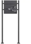 ML-Design ECD Germany Standbriefkasten Anthrazit Edelstahl 120 cm mit...