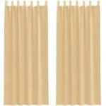 vidaXL Voile Vorh&auml;nge mit Stangentaschen 2 Stk. Sandfarbe
