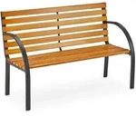Relaxdays Gartenbank, 2-Sitzer, Hartholz Streben, Stahl, Outdoor, Balkon &...