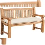 DELUKE Gartenbank Teakbank DABEL - Holz Creme 150x61x93 cm | Holzbank 150 Cm Mit