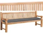 DELUKE Gartenbank Teakbank DABEL - Holz Dunkelgrau 240x61x93 cm | Holzbank 240...