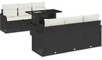 vidaXL Garten-Sofa-Set 7 pcs Schwarz 100 x 55 x 73 cm Poly Rattan