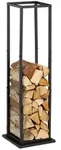 Relaxdays Kaminholzregal, Metall, HBT: 121x35x35 cm, Brennholzregal hoch, f&uuml;r