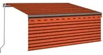 vidaXL Markise Manuell Einziehbar mit Rollo 3,5x2,5 m Orange & Braun