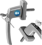 MONZANA&reg; Fenstergriffe 6er Set Aluminium silber inkl. Schl&uuml;ssel