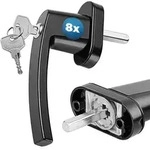 MONZANA&reg; Fenstergriffe 8er Set Aluminum schwarz inkl. Schl&uuml;ssel