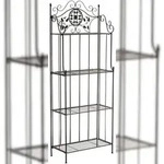 CLP Pflanzenregal Flora Metall HBT: 175x66x32 cm schwarz