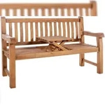 DELUKE Gartenbank Teakbank TITOR - Holz Teak 150x61x93 cm | Holzbank 150 Cm Mit