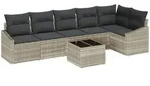 vidaXL Garten-Sofa-Set 7 pcs Hellgrau Poly Rattan