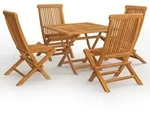 vidaXL 5-tlg. Garten-Essgruppe Massivholz Teak