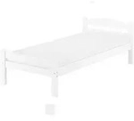Erst-Holz Wei&szlig;es Einzelbett Buche massiv 90x200 Bettgestell und w&auml;hlbare
