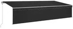 vidaXL Markise Automatisch mit Rollo LED Windsensor 6x3m Anthrazit