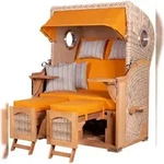 Mr. Deko Strandkorb Komplettset - bene living - Ammersee Teak - PE shell -...