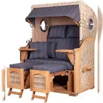 Mr. Deko Strandkorb Komplettset - bene living - Ammersee Teak - PE shell -...