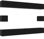vidaXL TV-Schrankset 8 pcs Schwarz Eichen-Optik Holzwerkstoff