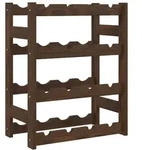 vidaXL Weinregal f&uuml;r 16 Flaschen Braun Massivholz Kiefer