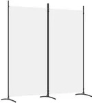 vidaXL 2-tlg. Paravent Wei&szlig; 175x180 cm Stoff