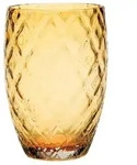 Zafferano Set aus 6 bernsteinfarbenen, mundgeblasenen Glasbechern mit...