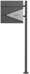ML-Design ECD Germany Standbriefkasten Anthrazit Edelstahl 120 cm mit...