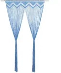 vidaXL Makramee Vorhang Blau 140x240 cm Baumwolle