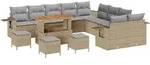 vidaXL Garten-Sofa-Set 14 pcs Beige Poly-Rattan