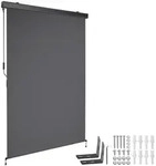 tectake Senkrechtmarkise Eloise mit 2 Wandhaltern - 120 x 250 cm dunkelgrau