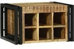 vidaXL Weinregal Braun und Schwarz 46 x 35 x 27,5 cm Massivholz Mango