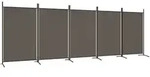 vidaXL 5-tlg. Paravent Anthrazit 433x180 cm Stoff