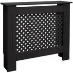 ECD Germany Heizk&ouml;rperverkleidung Wabenmuster 78x19x82 cm Schwarz, MDF...