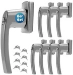 MONZANA&reg; Fenstergriffe 8er Set Aluminium silber inkl. Schl&uuml;ssel