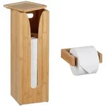 Relaxdays Toilettenpapierhalter Set, Bambus, 4 Rollen, WC-Rollenhalter...