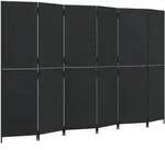 vidaXL Paravent 6-tlg. Schwarz Poly Rattan