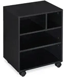 Relaxdays Rollcontainer, 4 offene F&auml;cher, B&uuml;ro & Home Office, mit Rollen,
