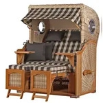 Mr. Deko Strandkorb Komplettset - bene living - Ammersee Teak - PE shell -...