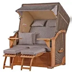 Mr. Deko Strandkorb Komplettset - bene living - Schaalsee Teak - PE grau -...