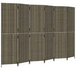 vidaXL Paravent 6-tlg. Grau Poly Rattan