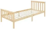 ML-Design Holzbett 90x200 cm Natur &ndash; Kiefernholz Massivholzbett mit...